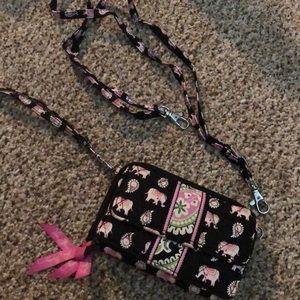 Vera Bradley Pink Elephant Wristlet/Crossbody